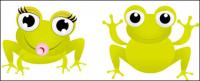 The green frog with big eyes Vector