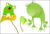 Frogs, leaves Vector