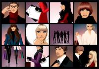Fashionable men and women feature vector material