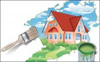 Painting A new House Vector Material