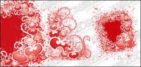 Heart-shaped, dot patterns and vector material