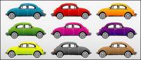 Colorful classic cars vector material
