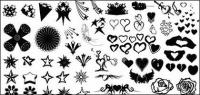 Go Media produced vector material - heart-shaped and star series