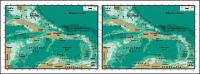 Vector map of the world exquisite material - the Antilles map