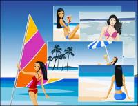 Summer beach vacation packages vector material