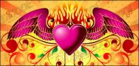 Vector material flame wings of love