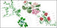 Fashion flowers and leaves psd layered material