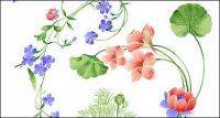 Psd fashion hand-painted floral patterns layered material-2