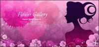 Flower and beauty vector material-4