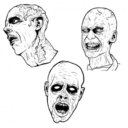 3 free illustrated scary zombie vector graphics