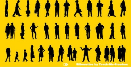 people silhouettes vector