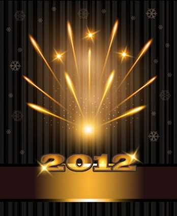 2012 bright fireworks background vector