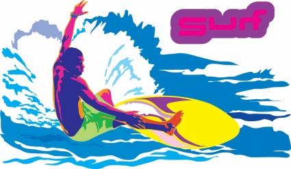 surf sports figures vector