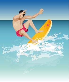 surfing sport vector