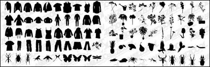 t shirt pants flowers plants insects vector material
