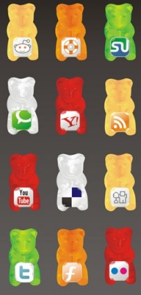 gummy social icon set