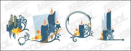 candles high pattern element vector material