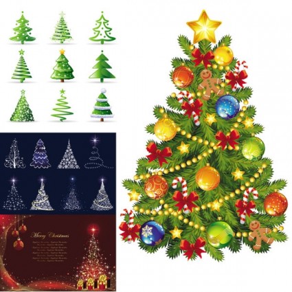 beautiful christmas tree vector