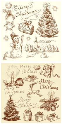 vintage christmas illustration vector