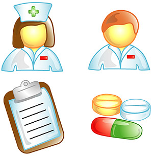 Doctors, nurses icon vector material