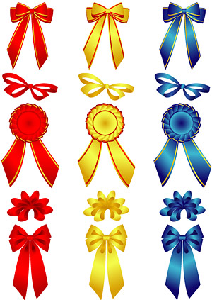 Bows and badge vector material