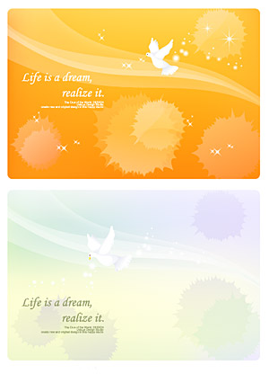 Dreams lines and pigeons vector background material