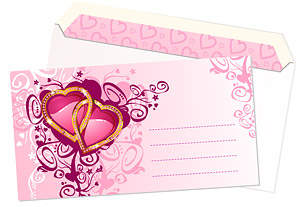 Heart-shaped logo envelope