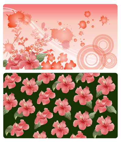 Flower and the ink vector material