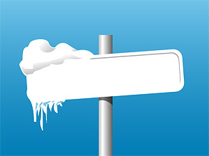 Snow signs with the vector material