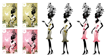 Flower and beauty vector material-2