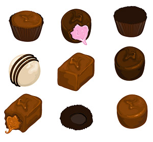 Chocolate vector material