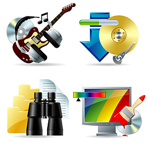 Music, download, to find, such as color vector icon material