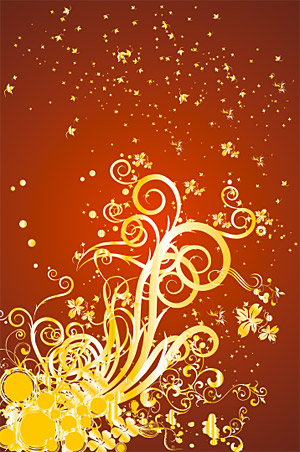 Gold gorgeous patterns Vector-12