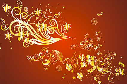 Gold gorgeous patterns Vector-3
