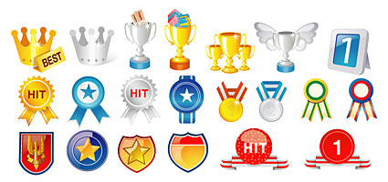 Medals and trophies Vector material