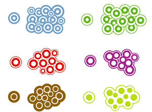 Vector material composition of circular elements