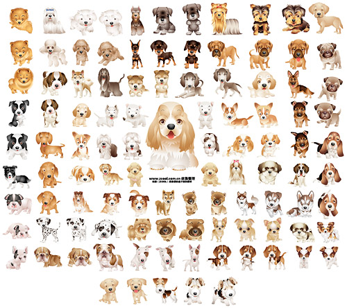 Puppy dog vector material