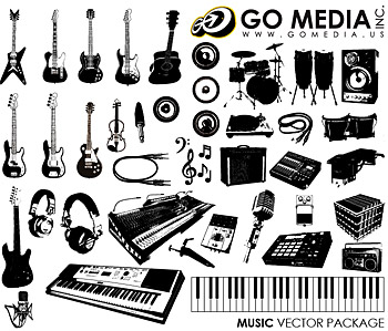 Go Media produced vector material (set8) - musical instruments