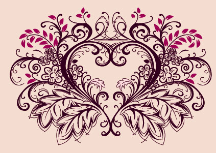 Fashion heart-shaped lace vector