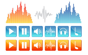 Sound elements of vector icon