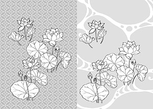 Line drawing of flowers -21