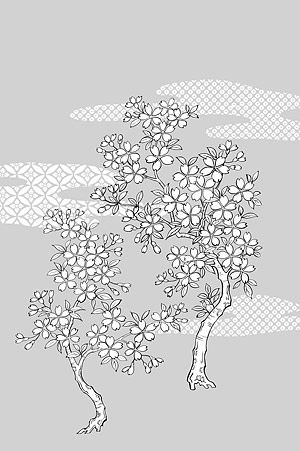 Line drawing of flowers -25