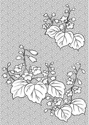 Vector line drawing of flowers-29