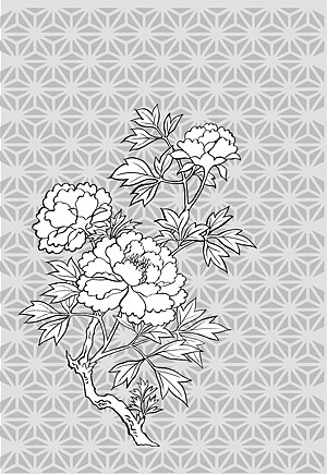 Line drawing of flowers -11