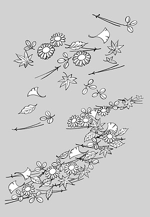 Line drawing of flowers -14