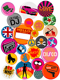 Vector material elements of the trend badge