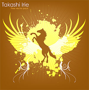 The trend of wings and horses element vector material