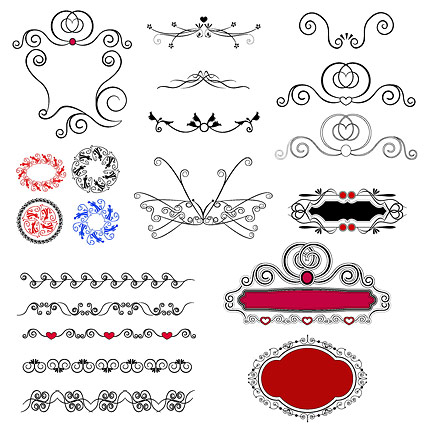 practical exquisite lace pattern vector material