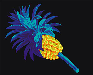 Cool pineapple vector material