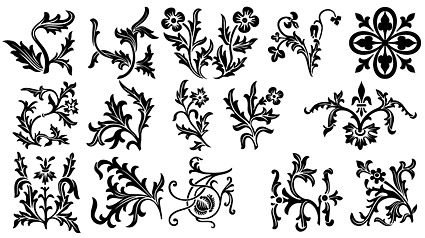 Sections of lace pattern vector material